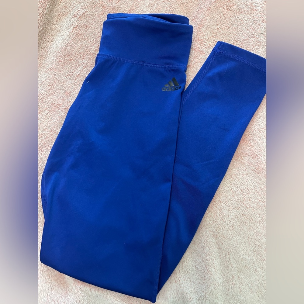 Adidas Royal Blue Climalite Full Length Athletic Leggings